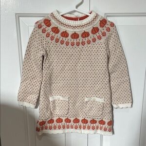 Cozy Cream and Orange Knit Dress